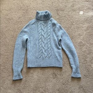 Express Baby Blue Wool & Cashmere Turtleneck Sweater